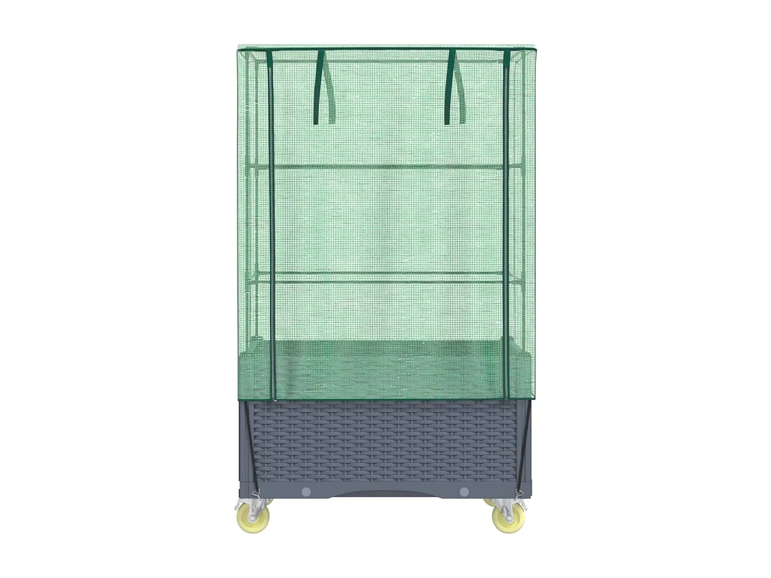 Letto Rialzato con Copertura e Ruote Effetto Rattan 80x50x182cm