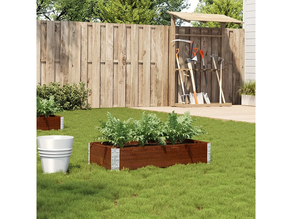 Jardinière marron 100x50 cm bois massif de pin