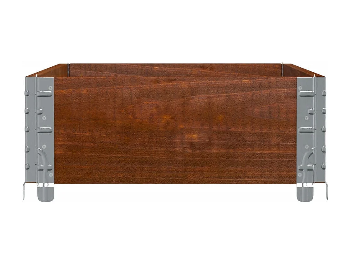 Jardinière marron 100x50 cm bois massif de pin