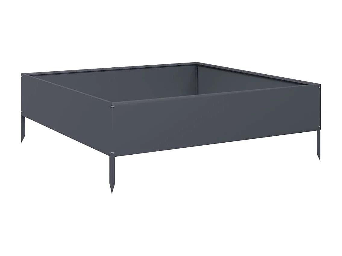 Lit surélevé de jardin anthracite 100x100x33,5 cm acier