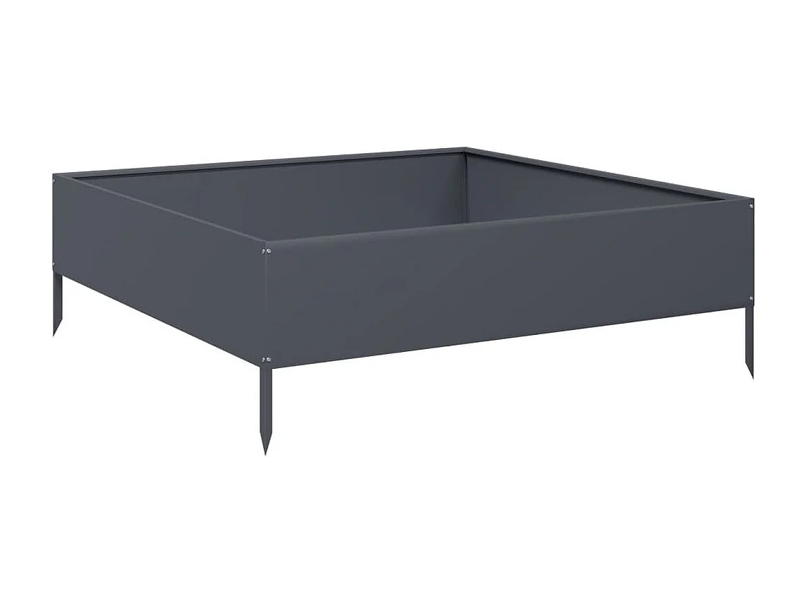 Lit surélevé de jardin anthracite 100x100x33,5 cm acier