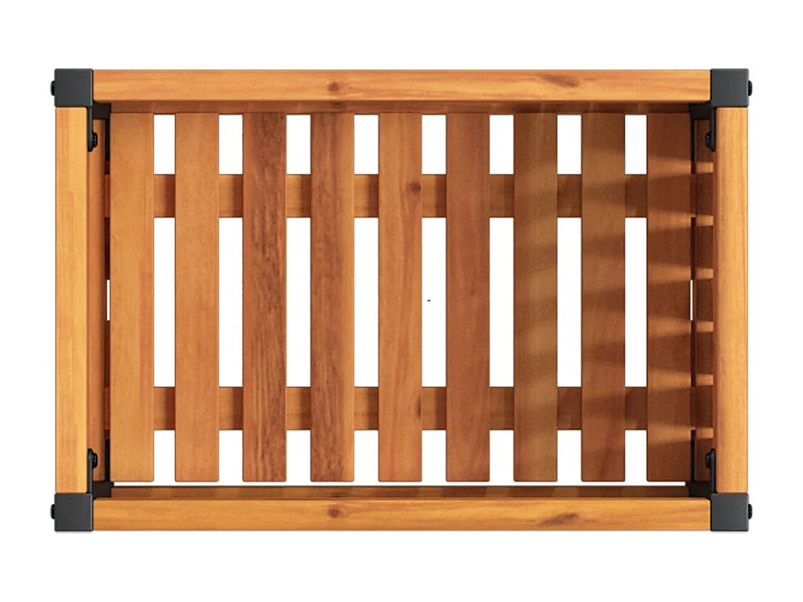 Pflanzkübel 45x30x27,5 cm Massivholz Akazie und Stahl