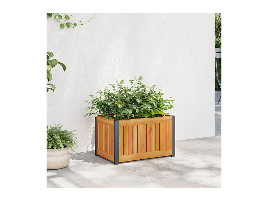 Fioriera da Giardino 45x30x27,5 cm in Legno Massello di Acacia