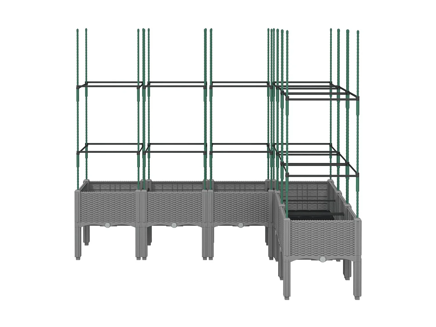 Jardinière avec treillis gris clair 160x120x142,5 cm PP