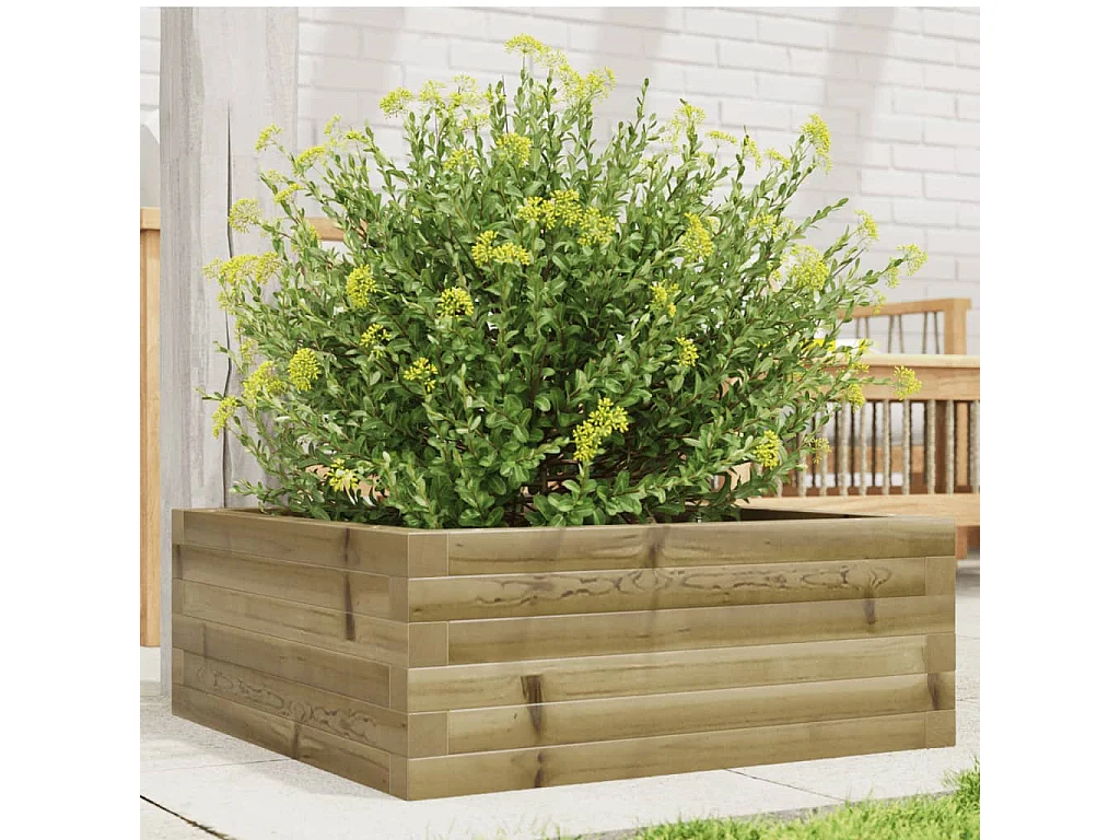 Jardinière 60x60x23 cm bois de pin imprégné