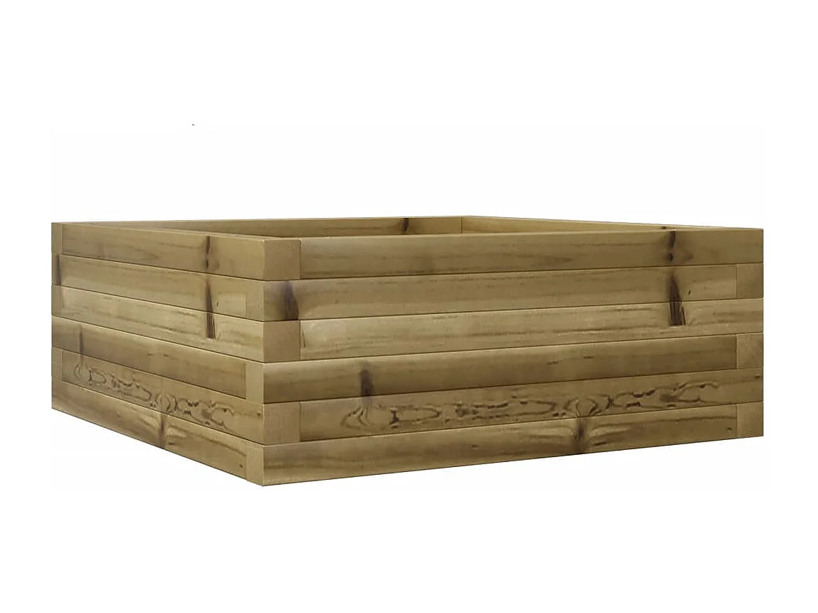 Jardinière 60x60x23 cm bois de pin imprégné