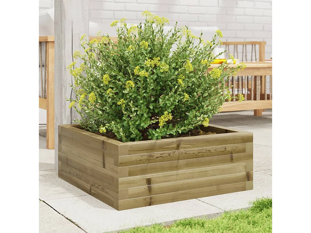 Jardinière 60x60x23 cm bois de pin imprégné