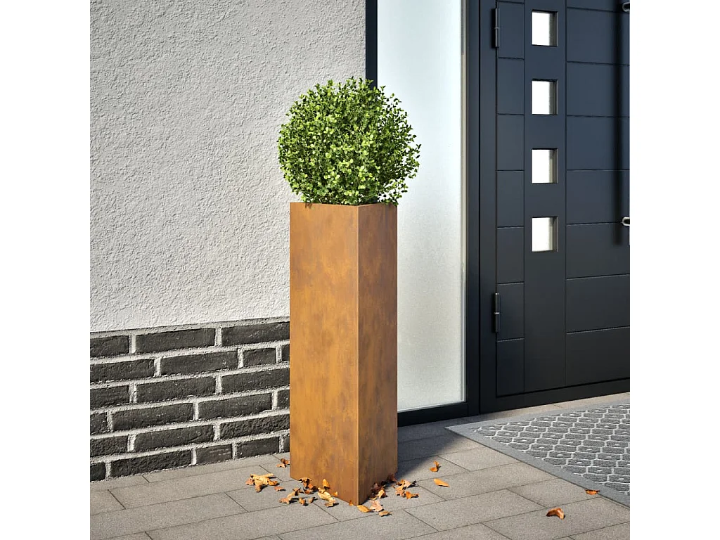Plantenbak driehoek 30x26x75 cm cortenstaal