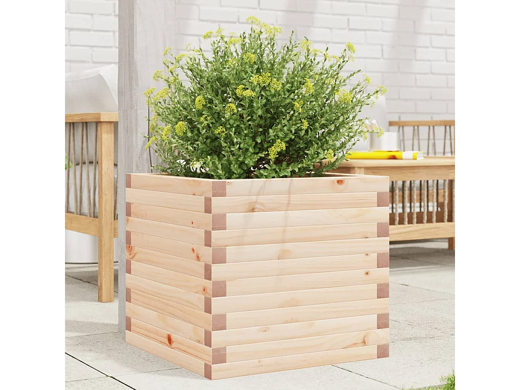 Jardinière 50x50x45,5 cm bois de pin massif