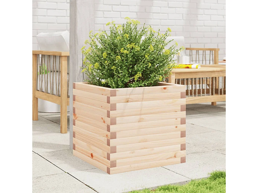 Jardinière 50x50x45,5 cm bois de pin massif