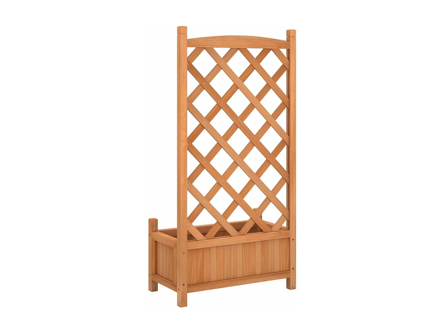 Jardinière avec treillis marron bois massif de sapin