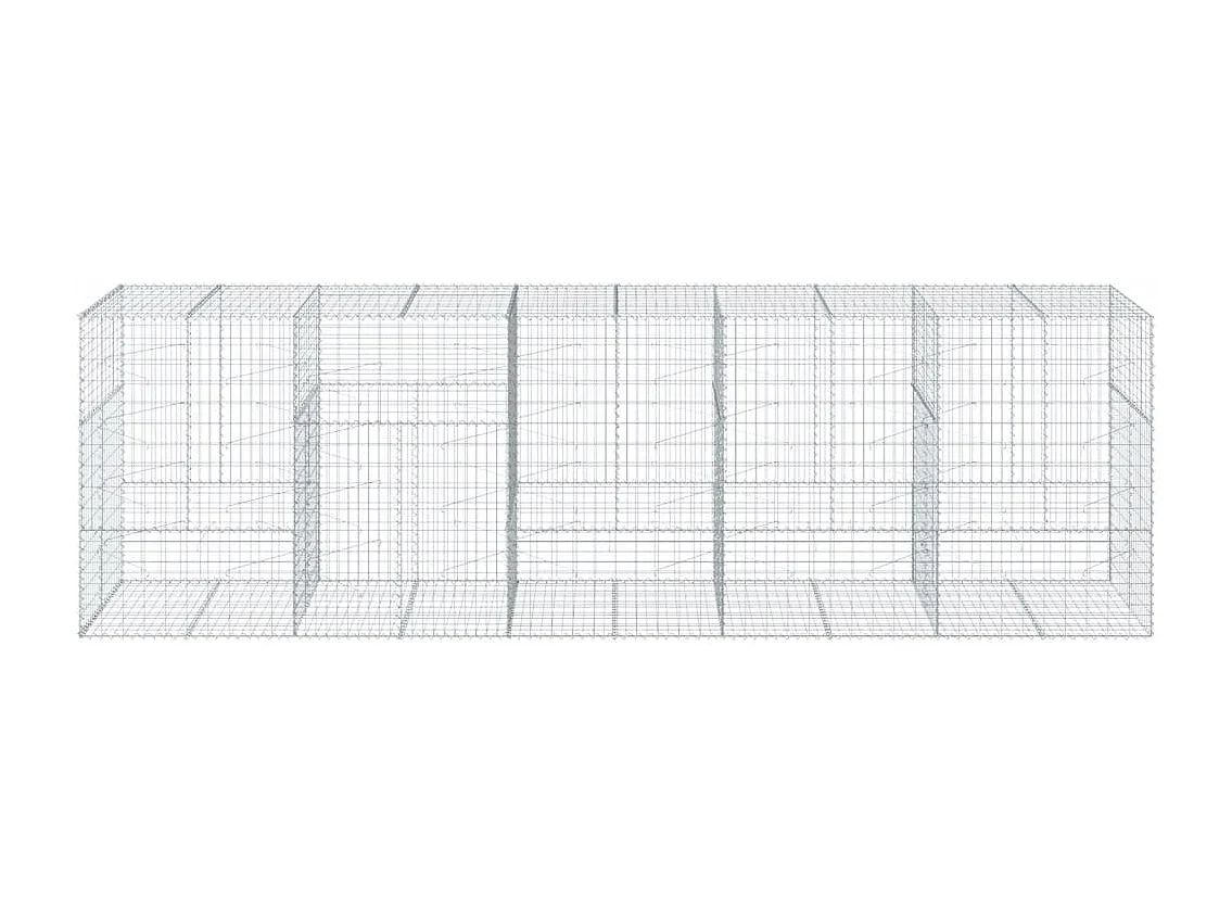 Cesto Gabbione con Copertura 500x100x150 cm in Ferro Zincato