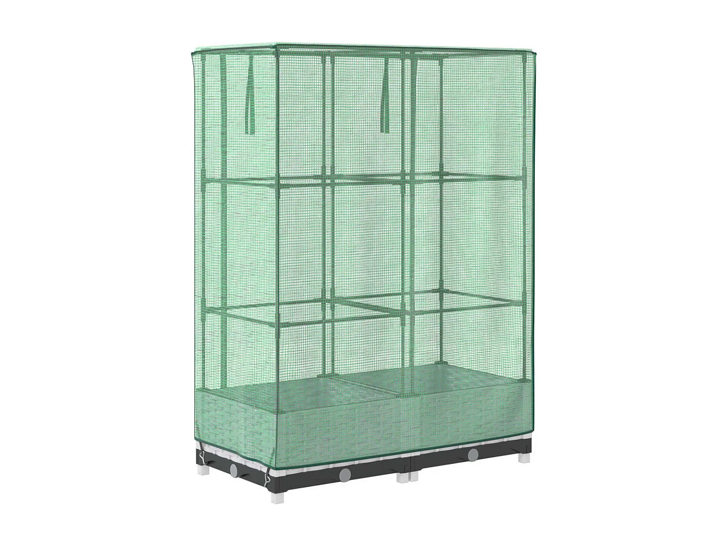 Canteiro elevado com cobertura de estufa aspeto de vime