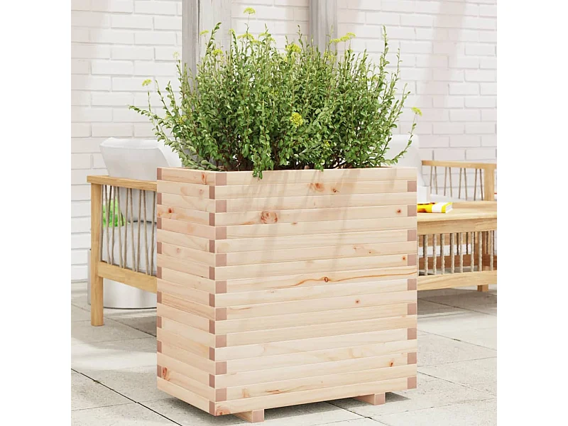 Jardinière 70x40x72 cm bois de pin massif