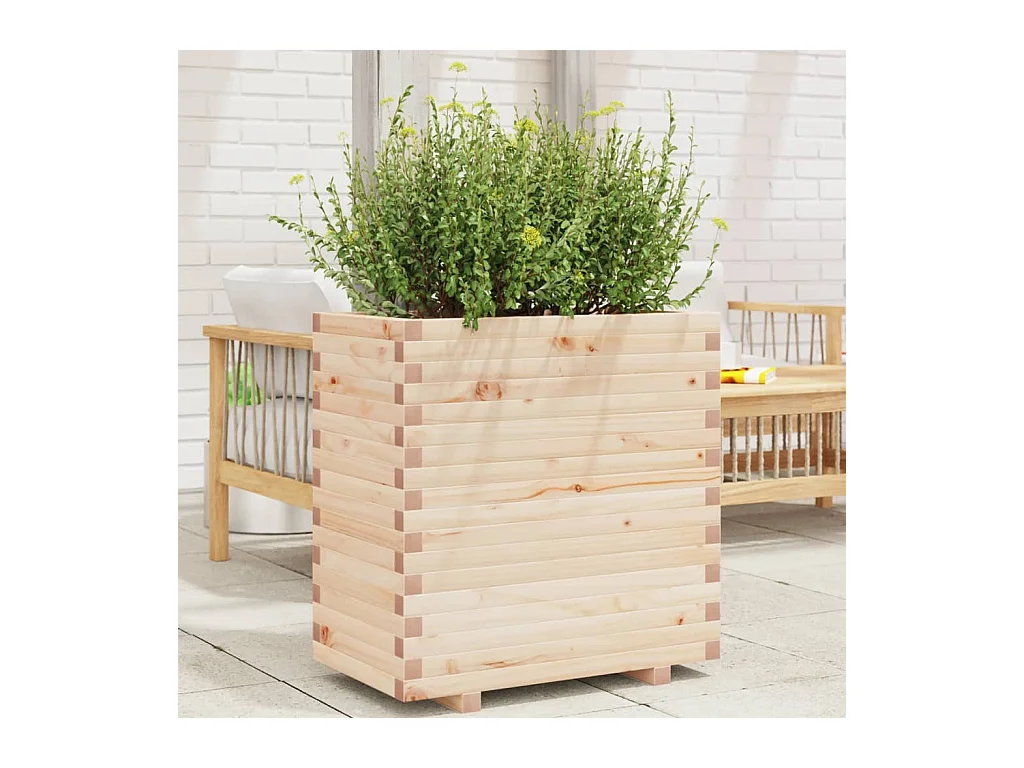 Jardinera madera maciza de pino 70x40x72 cm