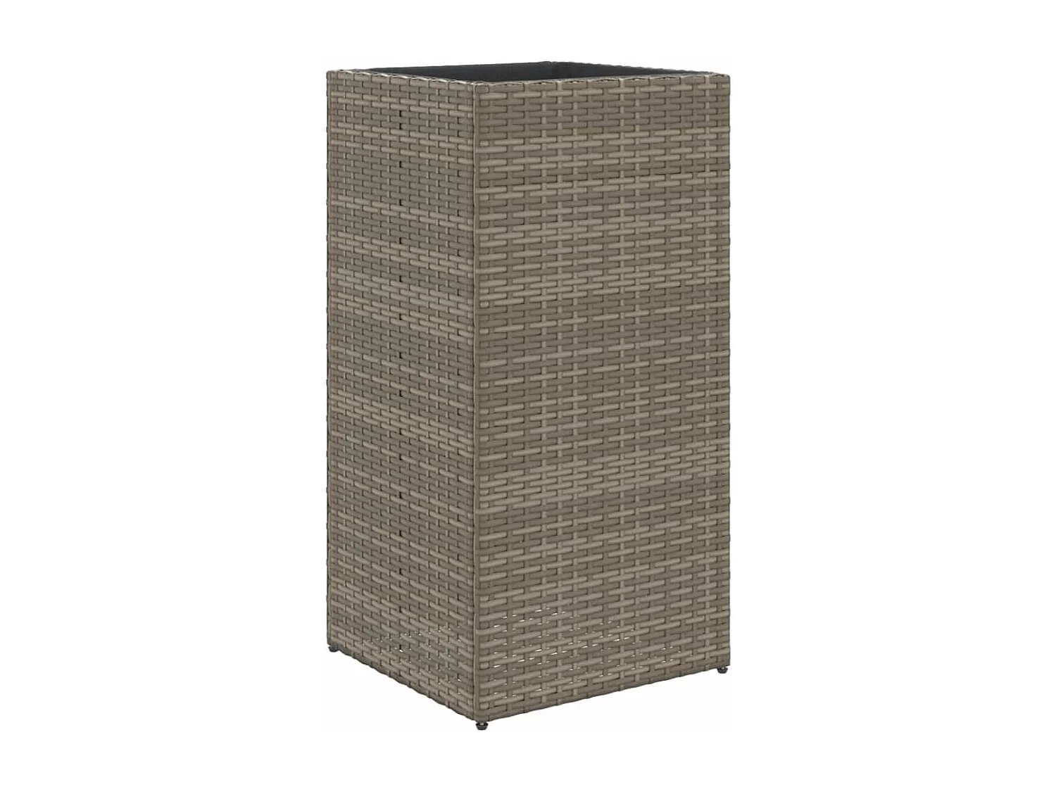 Vaso/floreira de jardim 40x40x80 cm vime PE cinzento