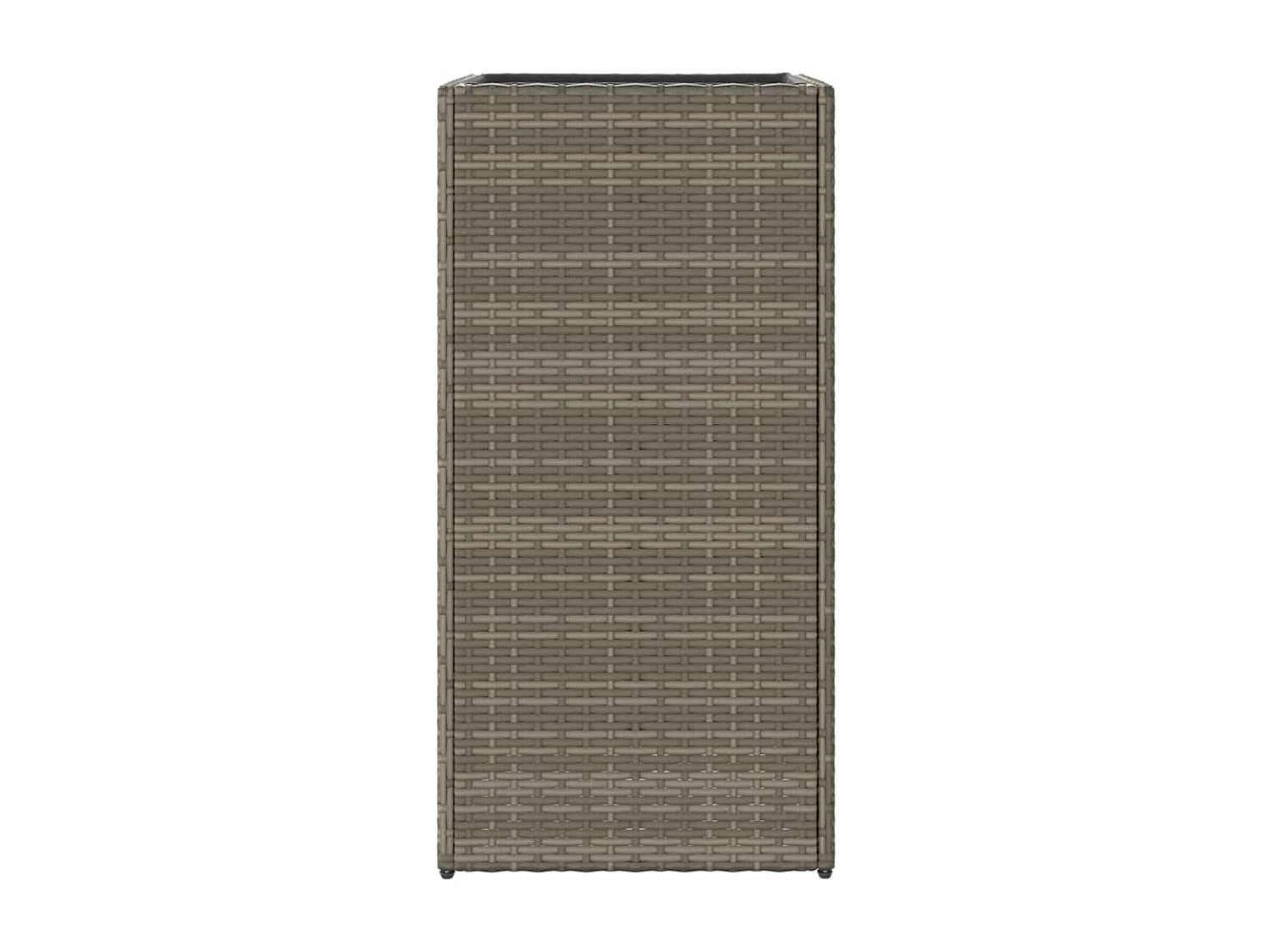 Vaso/floreira de jardim 40x40x80 cm vime PE cinzento