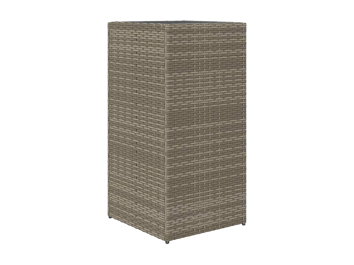 Vaso/floreira de jardim 40x40x80 cm vime PE cinzento