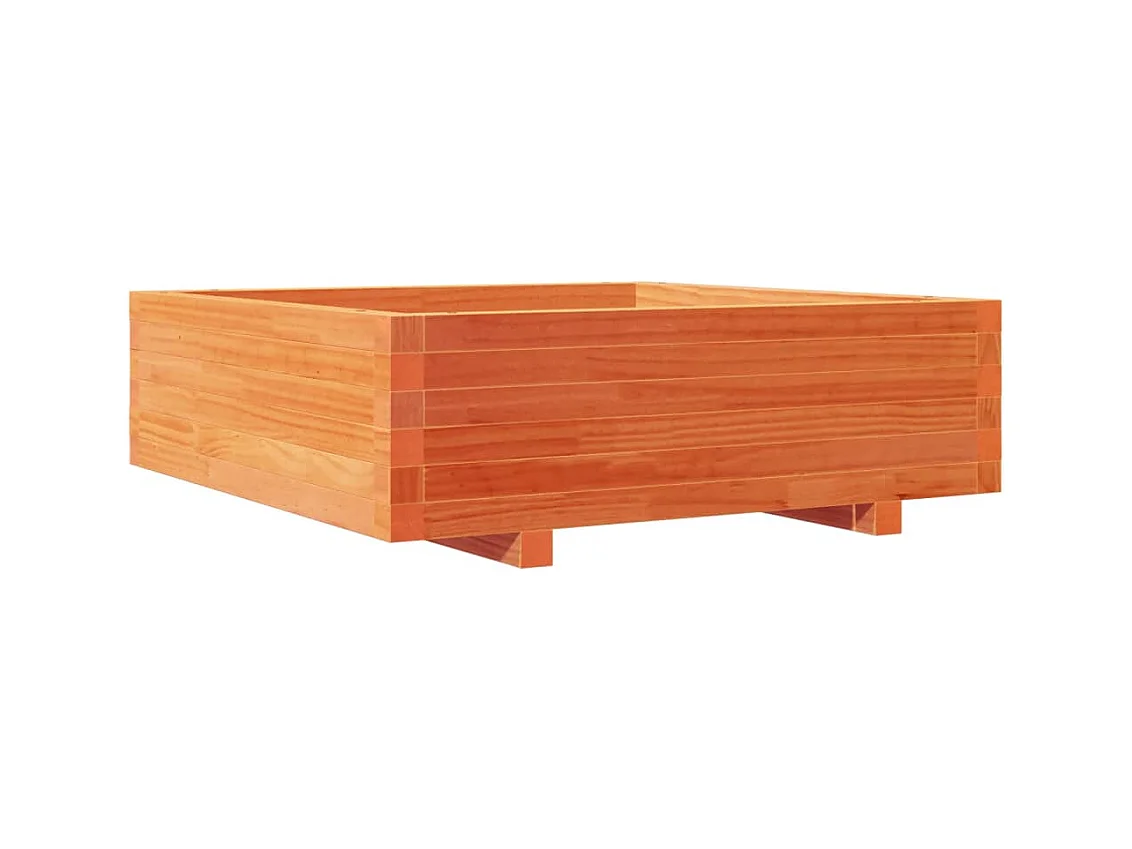 Jardinière cire marron 80x80x26,5 cm bois de pin massif