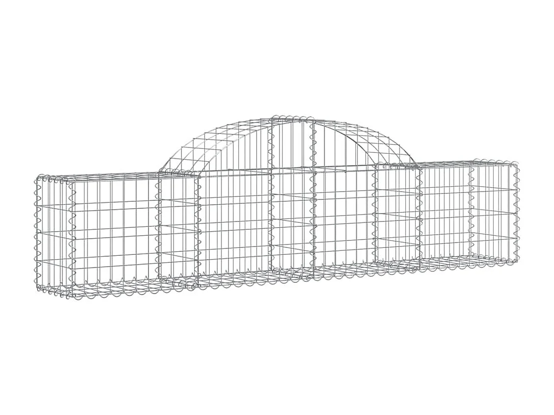 Paniers à gabions arqués 15 pcs 200x30x40/60 cm Fer galvanisé