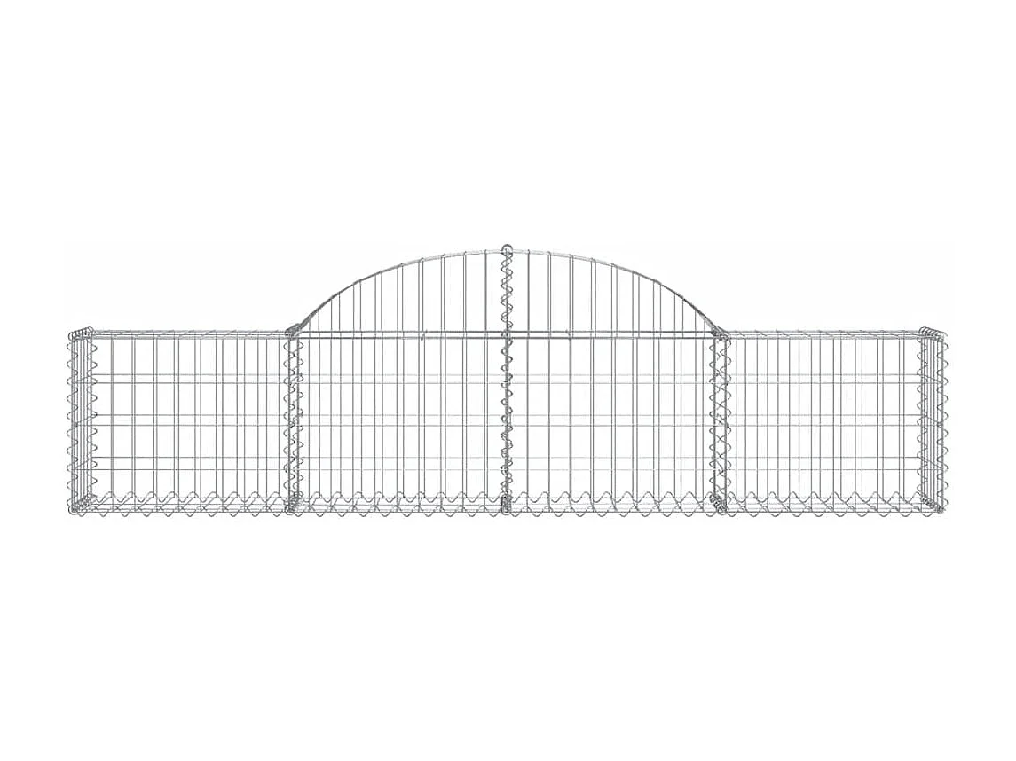 Paniers à gabions arqués 15 pcs 200x30x40/60 cm Fer galvanisé
