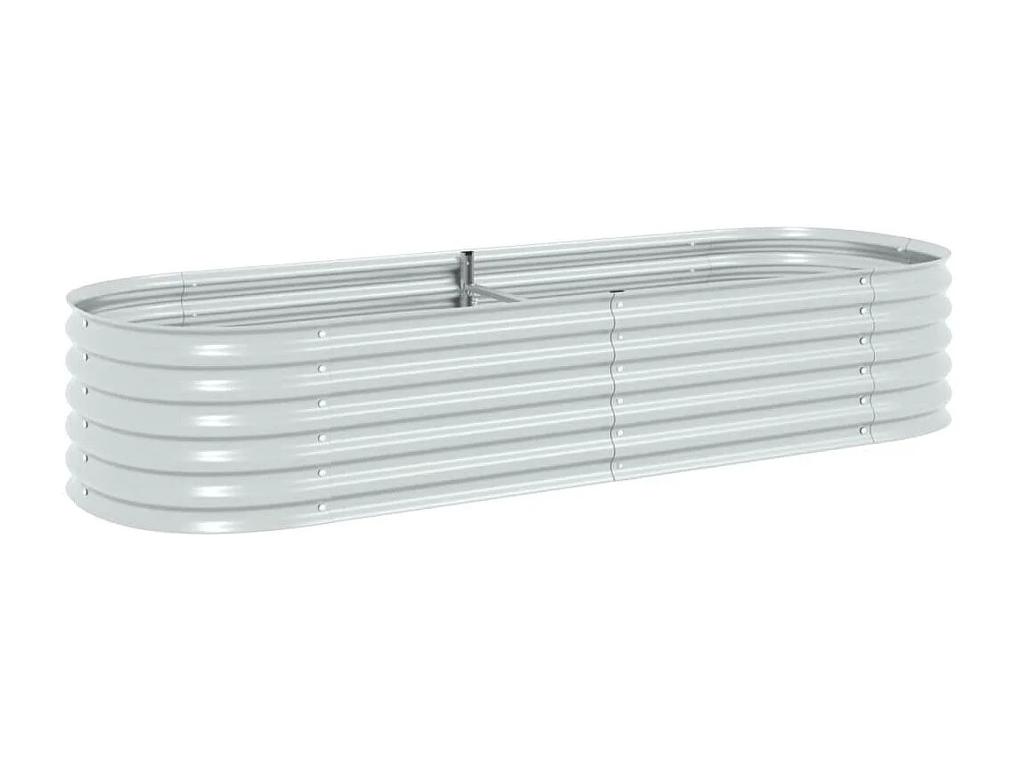 Canteiro elevado de jardim aço galvanizado 240x80x44cm prateado