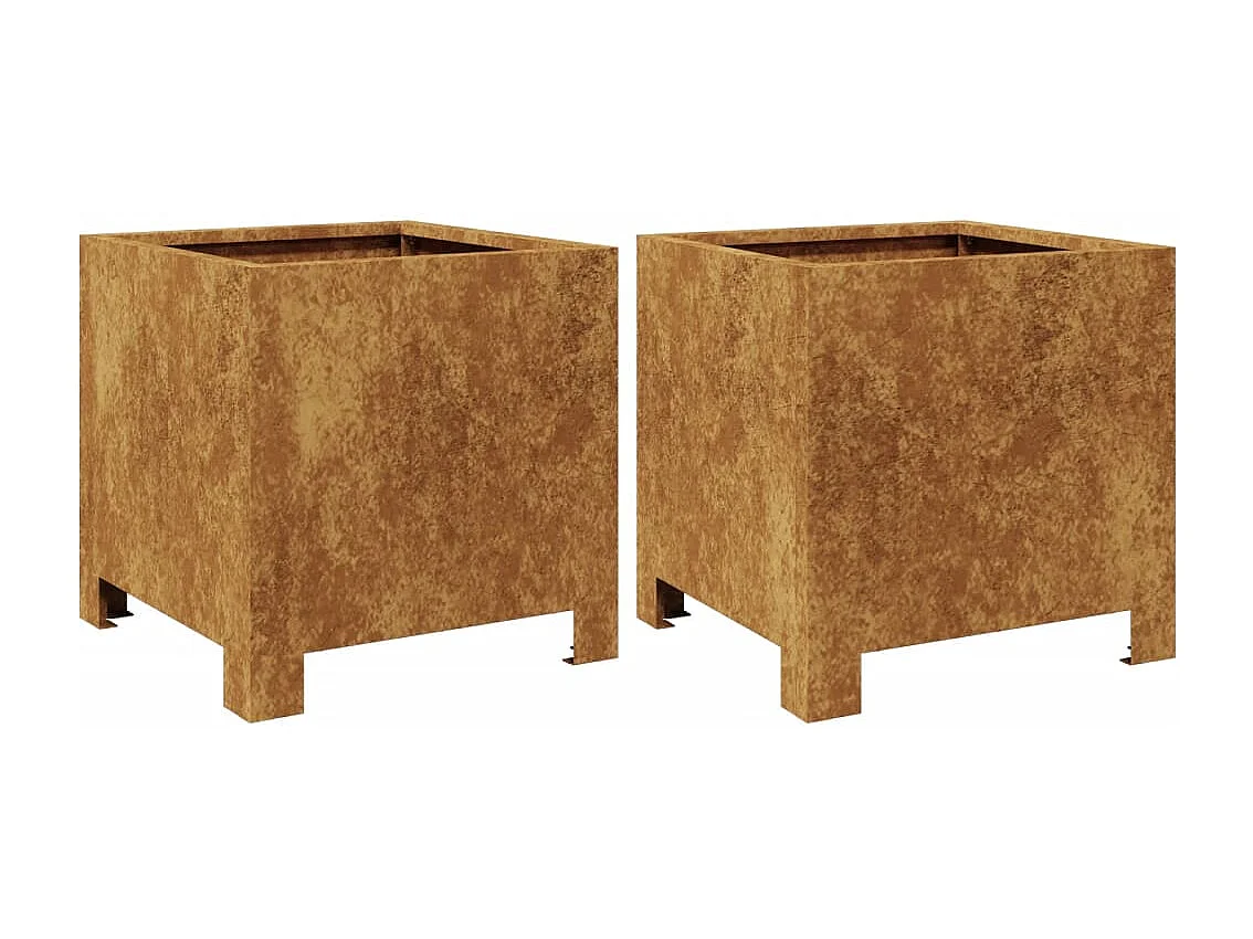 Jardinières 2 pcs 30x30x30 cm acier corten