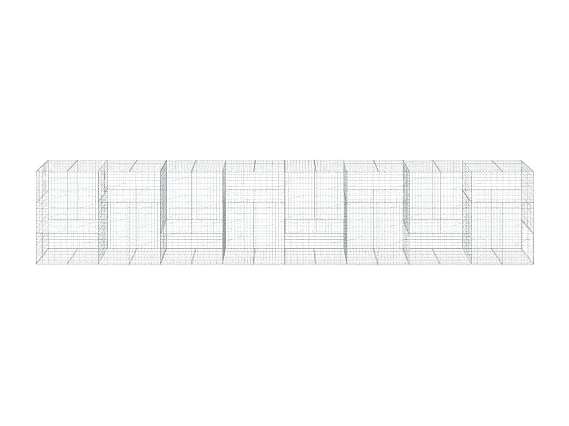 Cesto Gabbione con Copertura 800x100x150 cm in Ferro Zincato