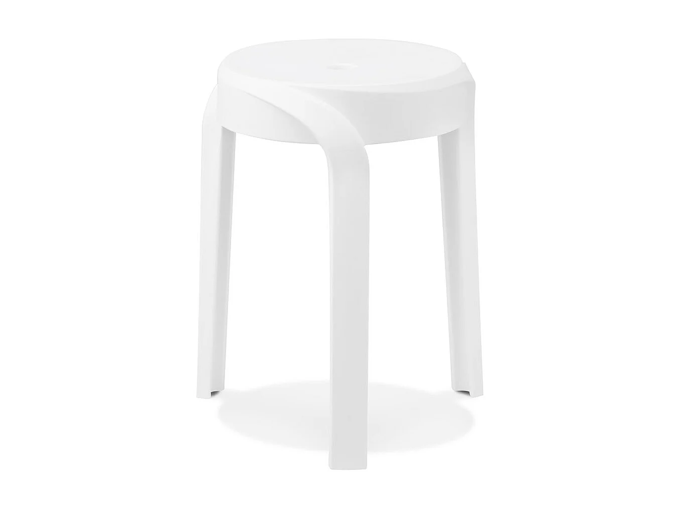 Stapelbarer niedriger Hocker - POMPA - Weiß - 35x35,5x45 cm