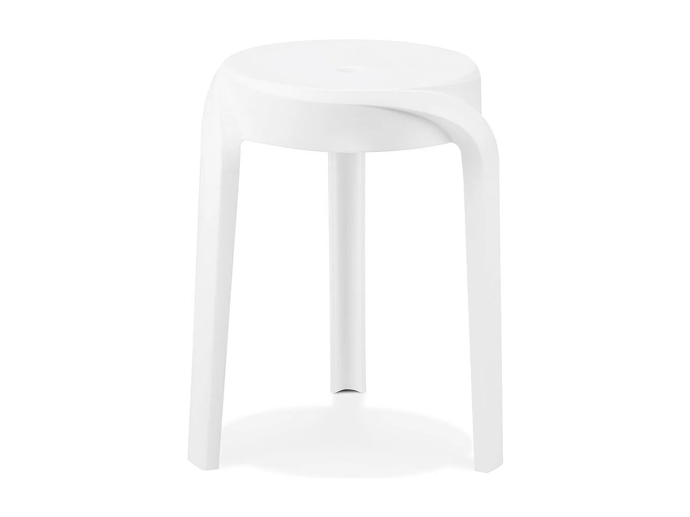 Stapelbarer niedriger Hocker - POMPA - Weiß - 35x35,5x45 cm