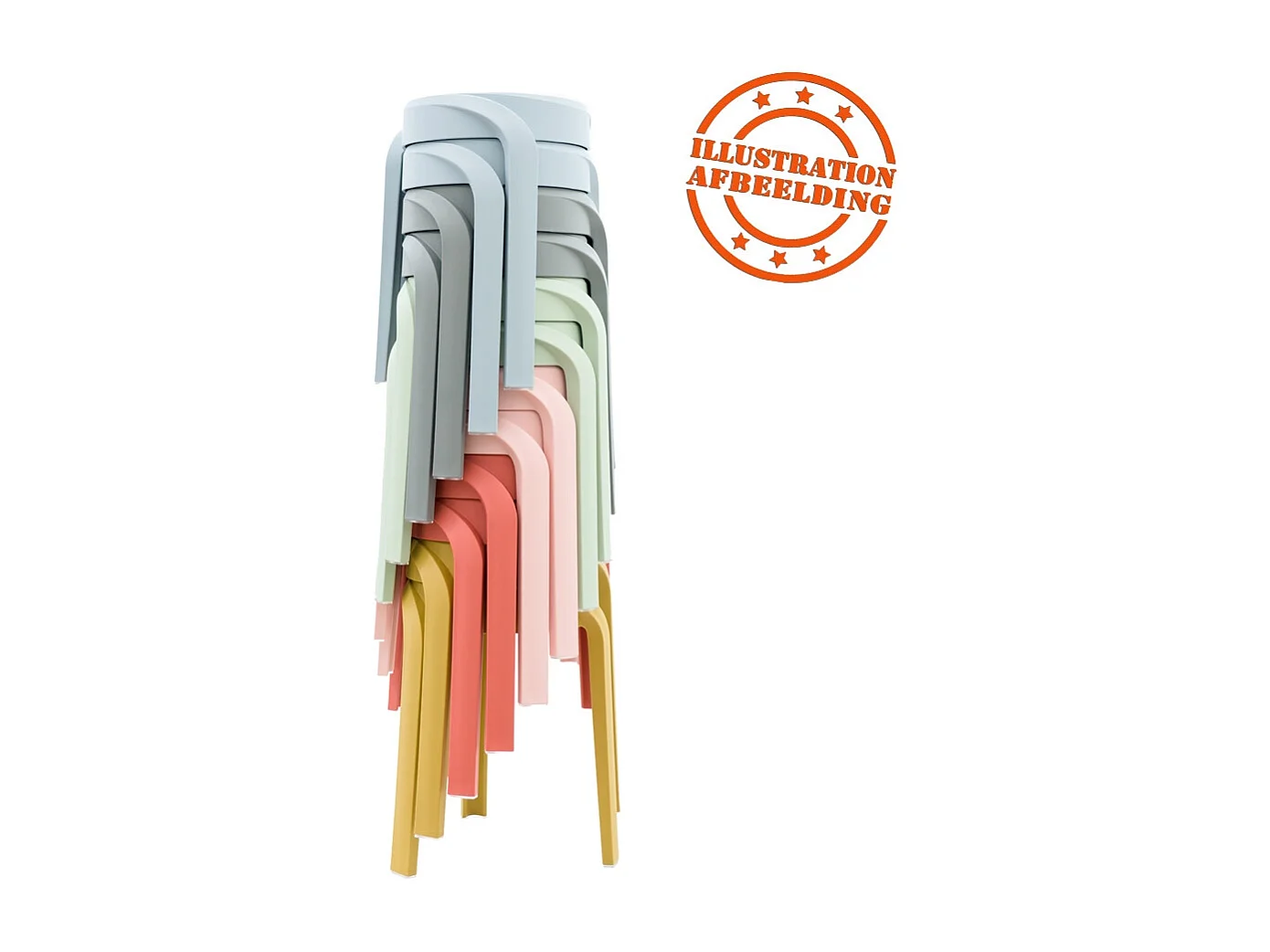 Stapelbarer niedriger Hocker - POMPA - Weiß - 35x35,5x45 cm