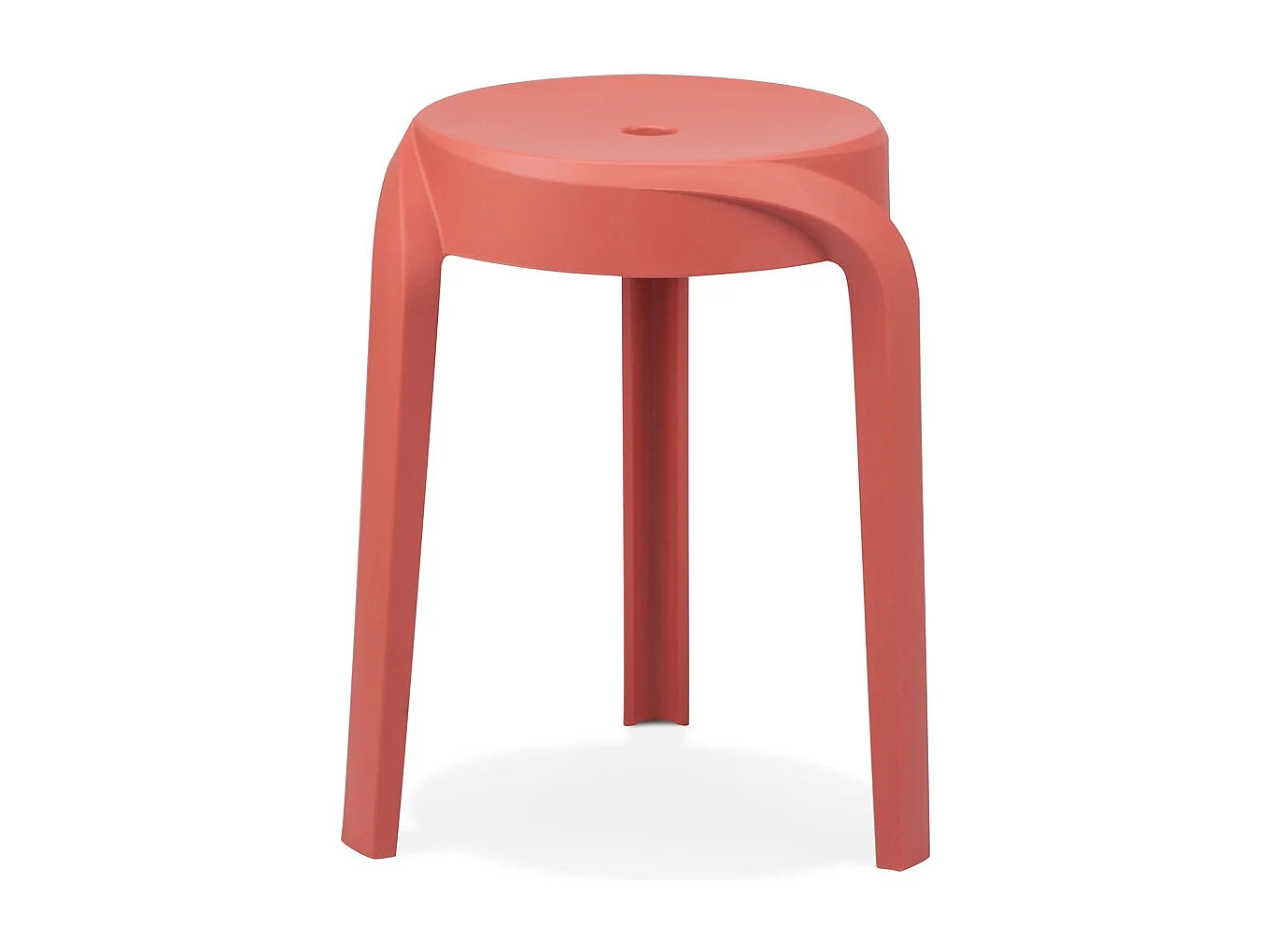 Stapelbarer niedriger Hocker - POMPA - Rot - 35x35,5x45 cm