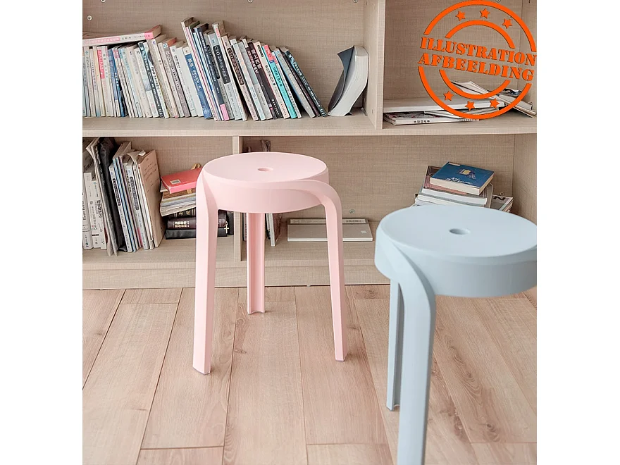 Stapelbarer niedriger Hocker - POMPA - Rot - 35x35,5x45 cm