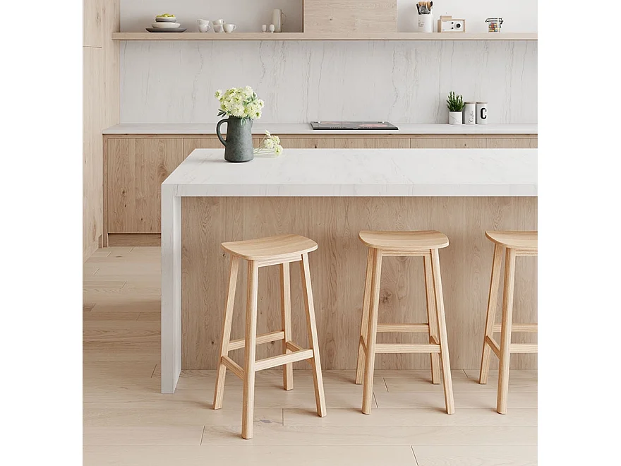 Mittelhoher Snackhocker - DUMAS - Beige - 41x32x66 cm