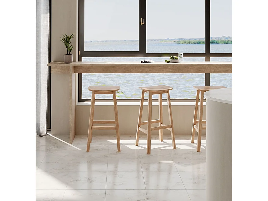 Mittelhoher Snackhocker - DUMAS - Beige - 41x32x66 cm