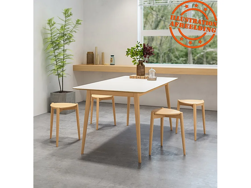 Stapelbarer niedriger Hocker - PINTADO - beige - 36,5x39x44,5 cm