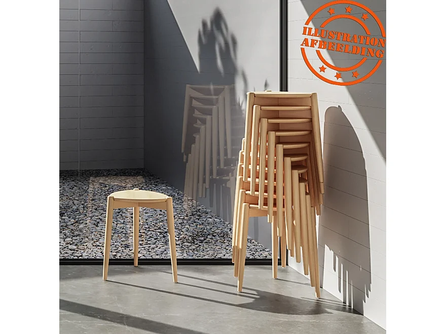 Sgabello basso impilabile -PINTADO - Beige - 36,5x39x44,5 cm