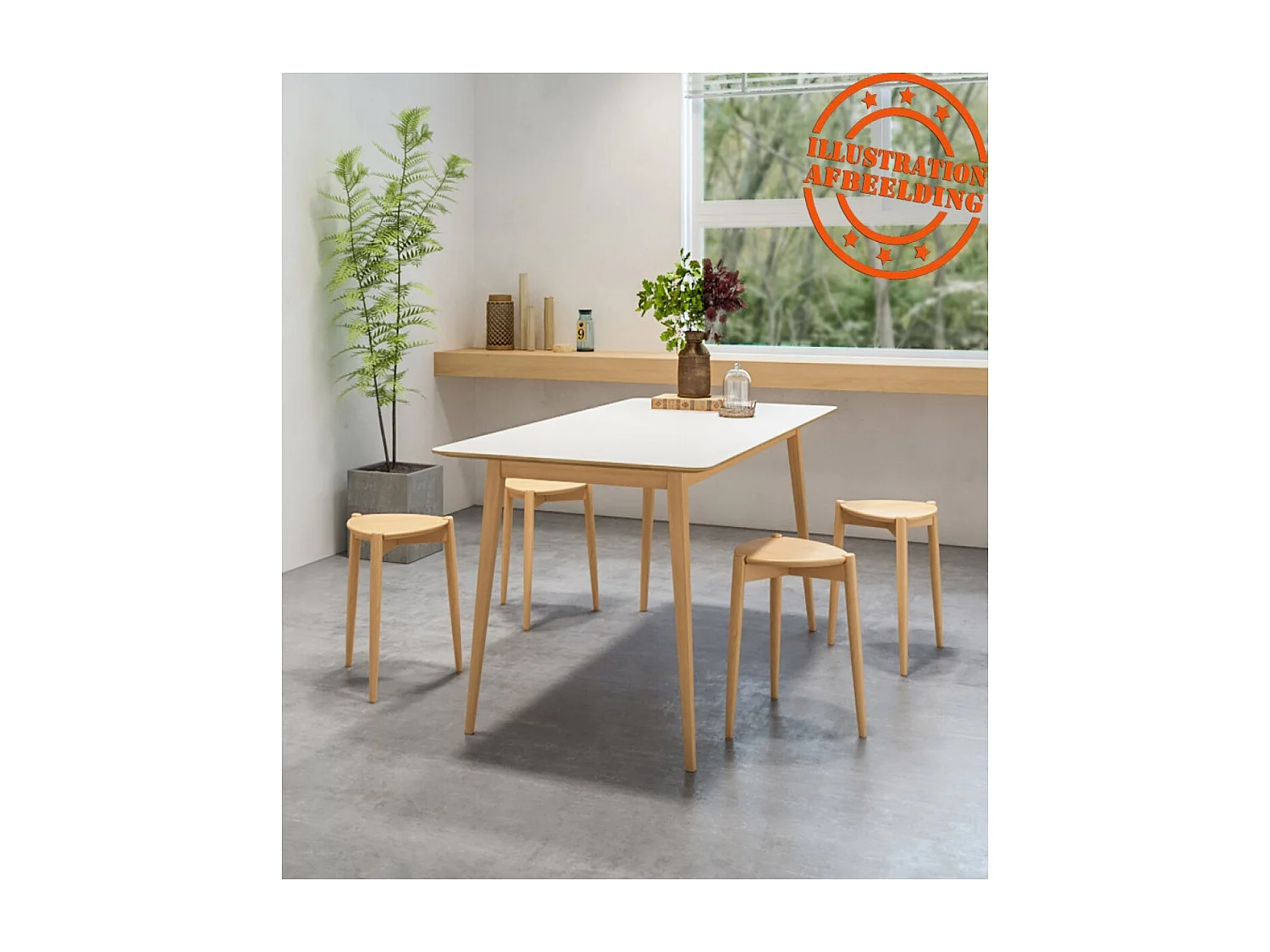 Stapelbarer niedriger Hocker - PINTADO - Beige - 36,5x39x44,5 cm