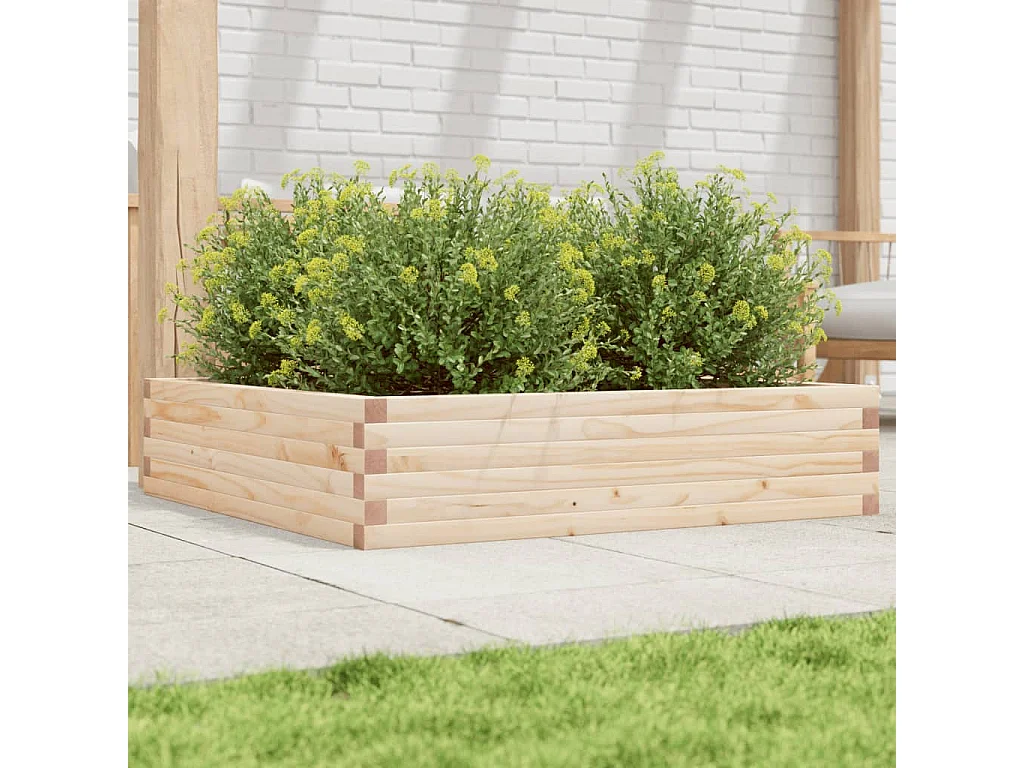 Jardinière 100x100x23 cm bois de pin massif