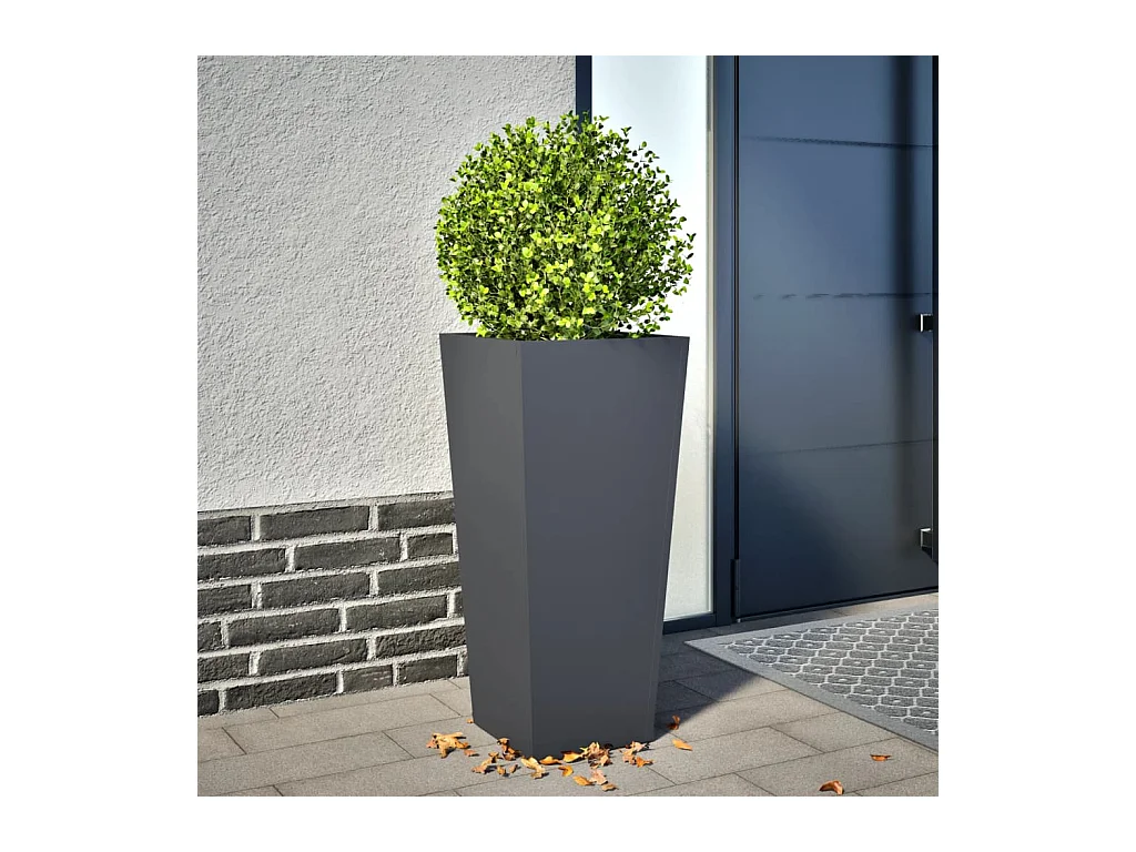 Pflanzkübel Anthrazit 35x35x75 cm Stahl
