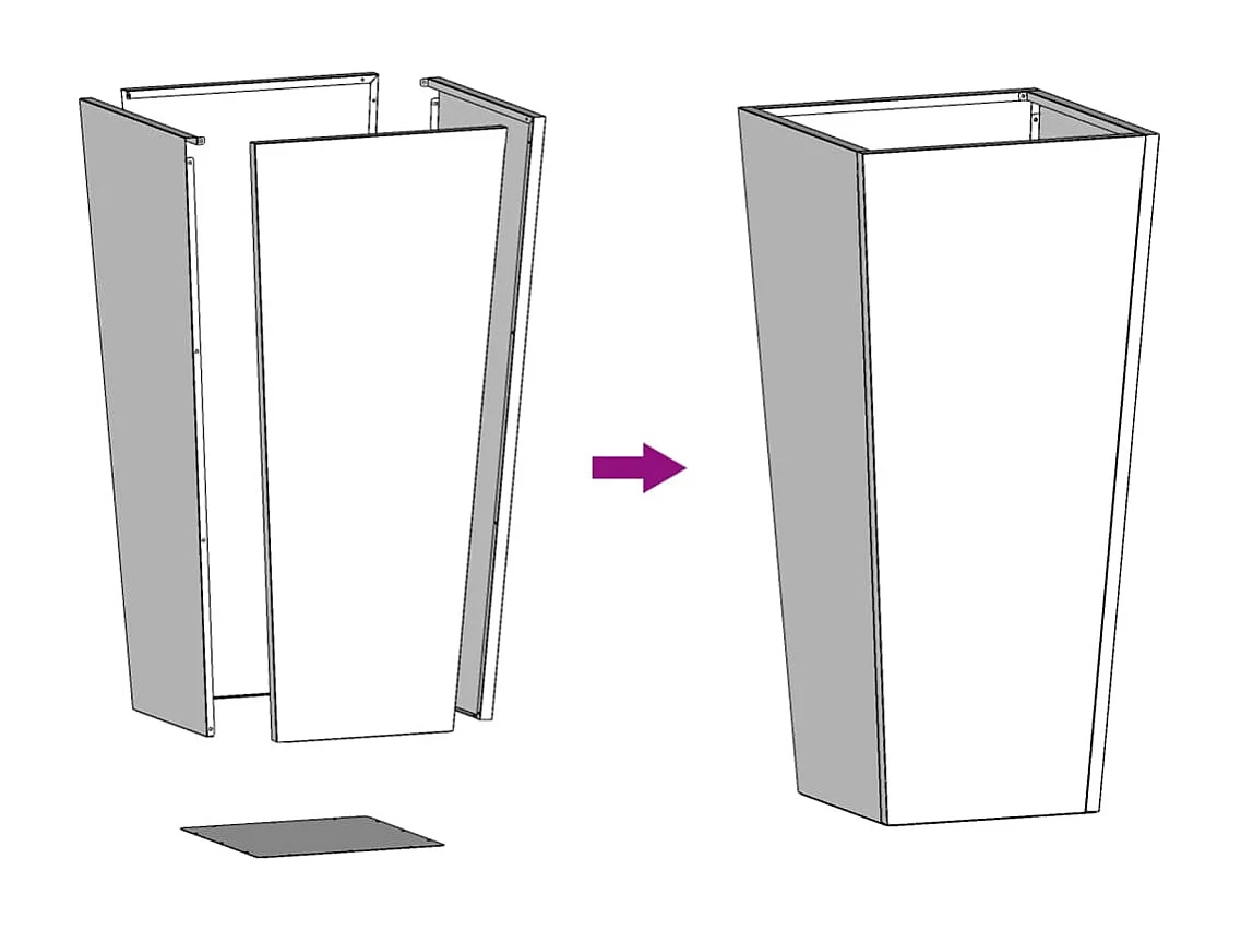 Fioriera da Giardino Antracite 35x35x75 cm in Acciaio