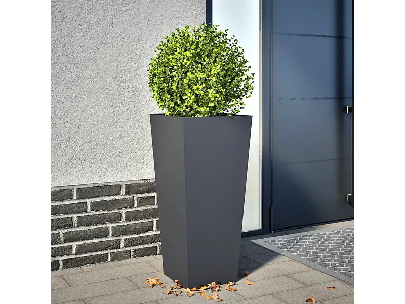 Jardinière anthracite 35x35x75 cm acier