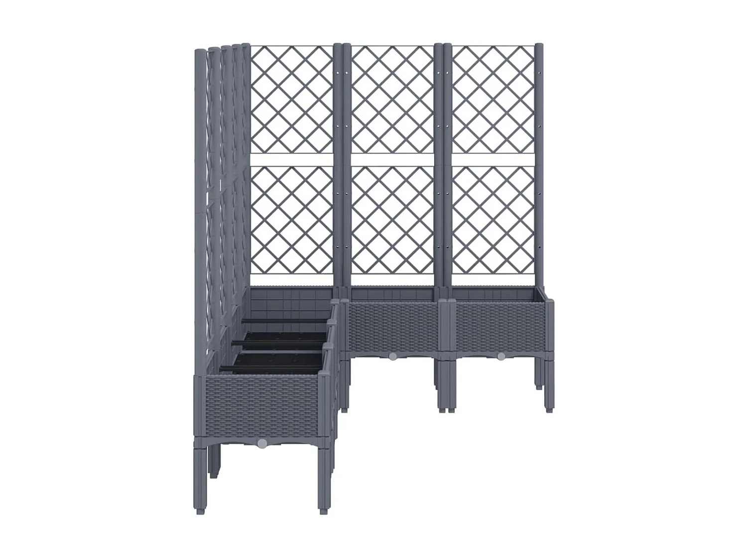 Jardinera con enrejado PP azul gris 160x120x142 cm