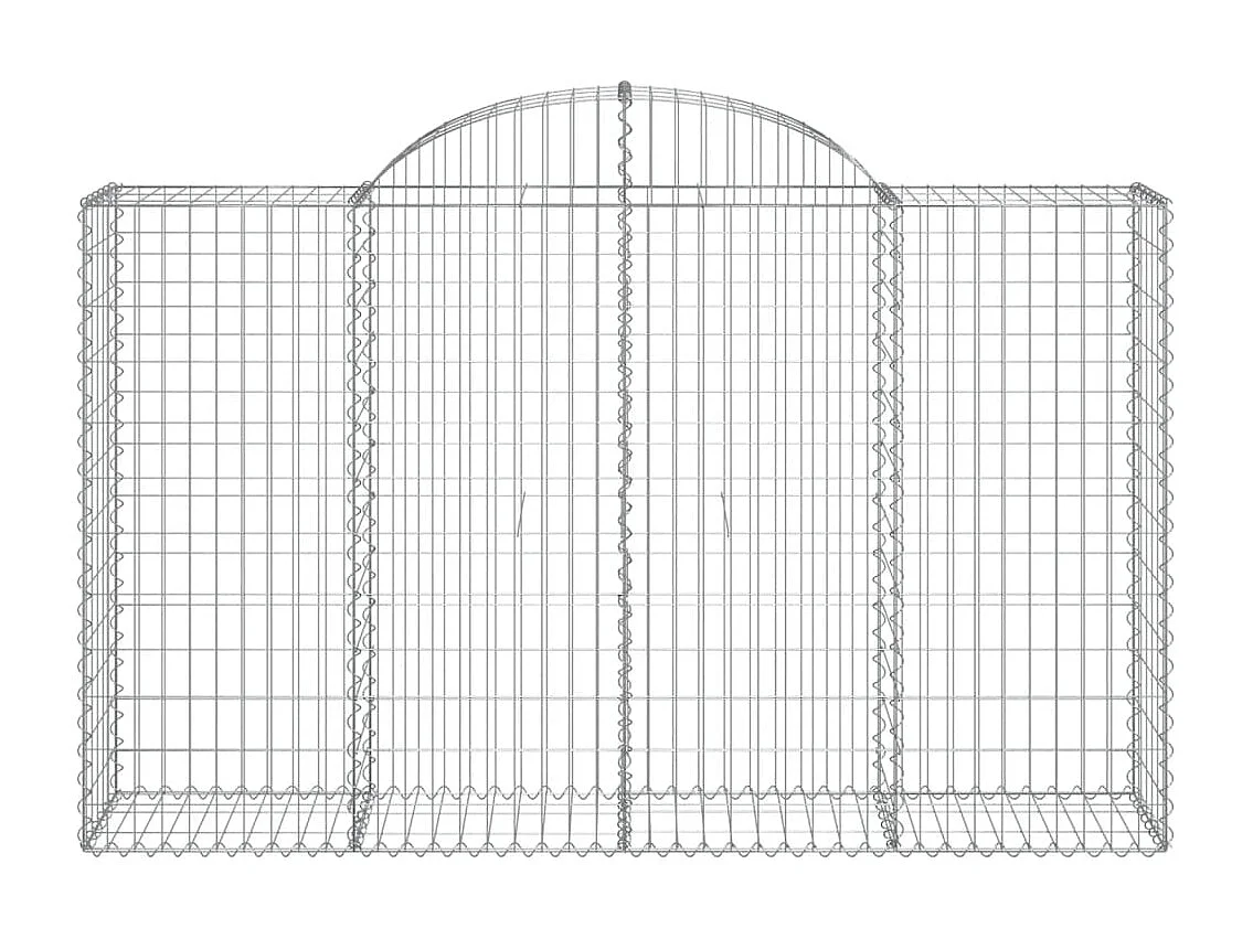 Paniers à gabions arqués 40 pcs 200x50x120/140 cm Fer galvanisé