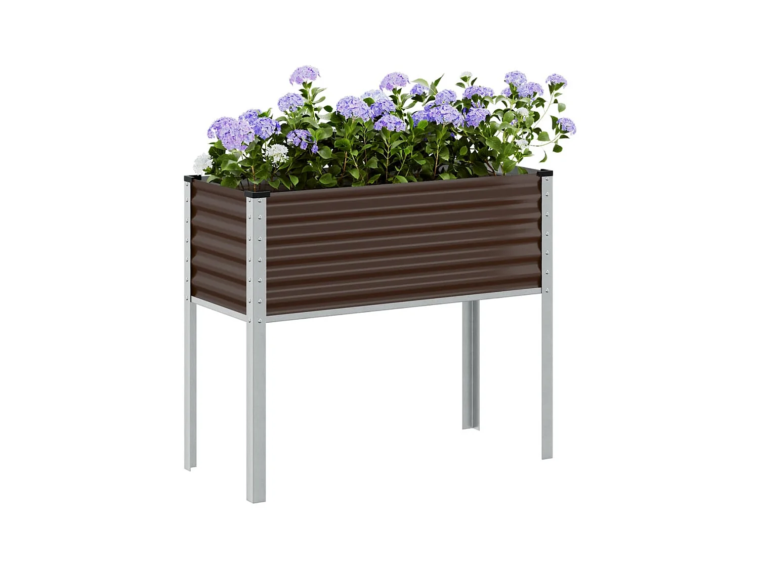 Jardinière marron 100x41x90 cm acier