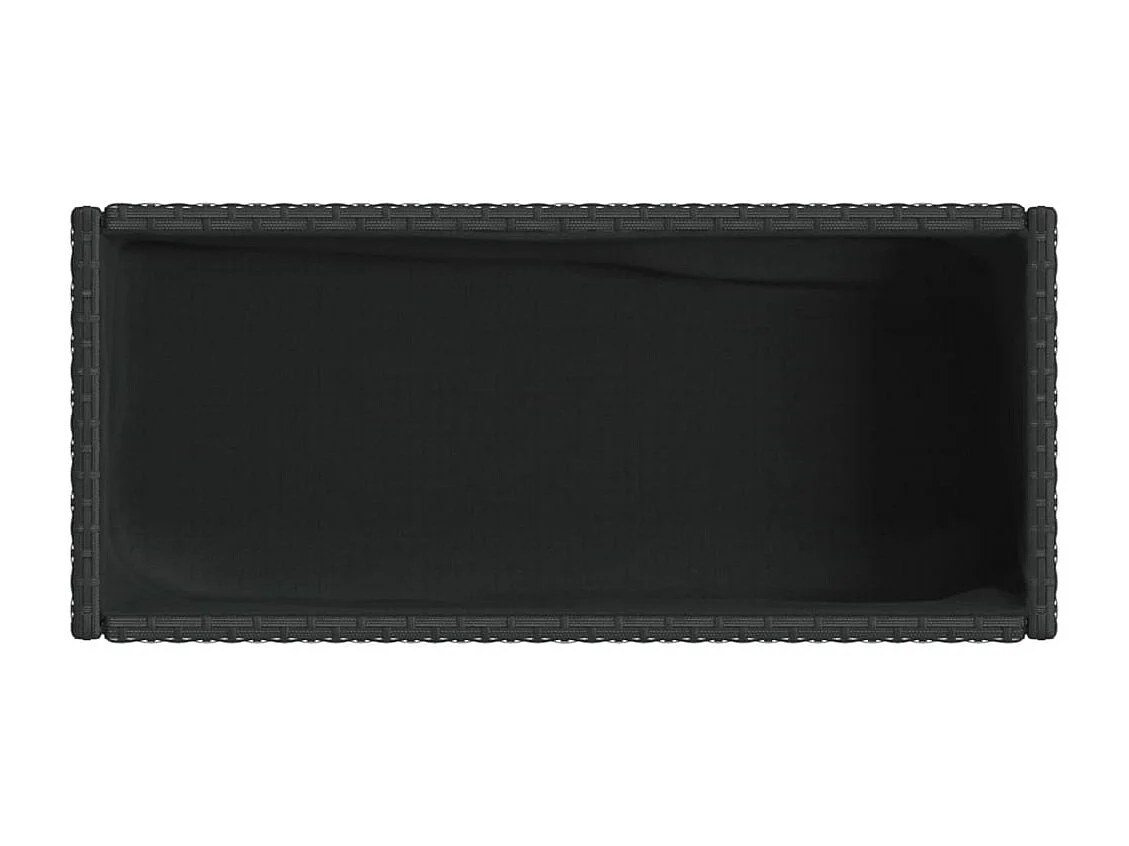 Jardinera con estante ratán sintético negro