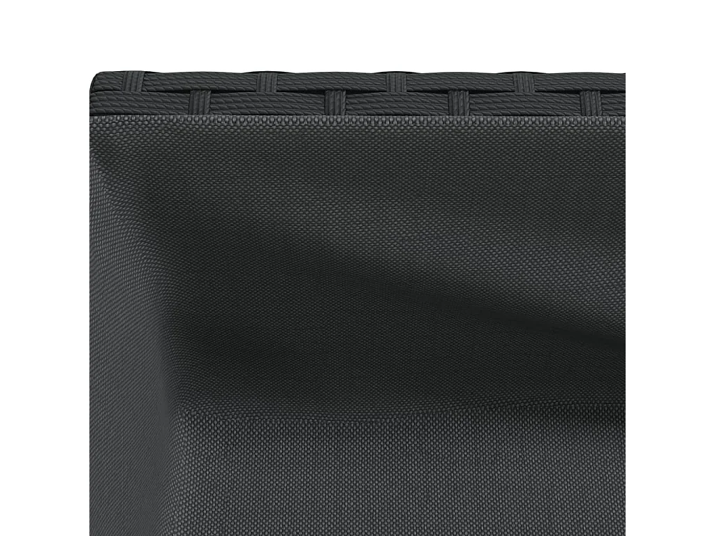 Jardinera con estante ratán sintético negro