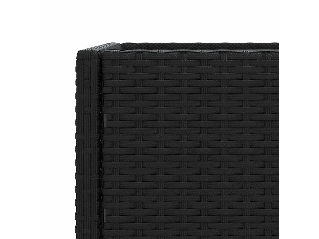 Jardinera con estante ratán sintético negro