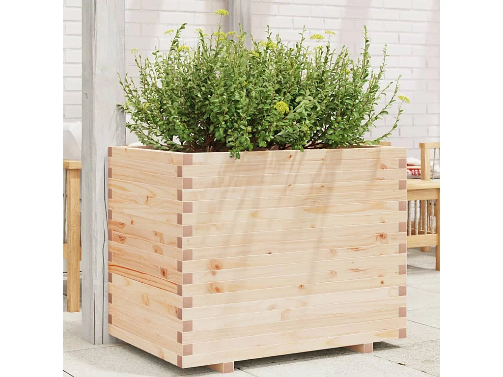 Vaso/floreira de jardim 90x60x72 cm madeira de pinho maciça