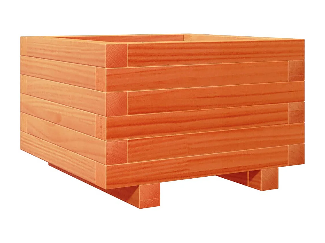 Fioriera Giardino Marrone Cera 40x40x26,5cm Legno Massello Pino